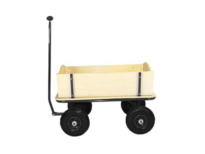 Beachtrekker Style Holzbollerwagen, Handwagen, Leiterwagen (Black)