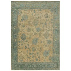 benuta Nest Flachgewebeteppich Frencie Blau 120x180 cm - Vintage-Stil Teppich im Used-Look