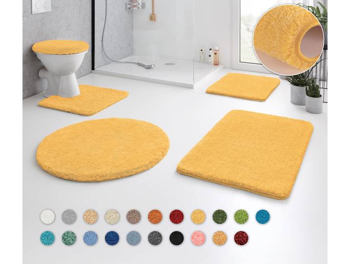 Badematte KLEINE WOLKE RELAX, Badvorleger, Badezimmer Teppich , orange (mimose), H:30mm, Polyacryl, Badematten, Badematte, Badteppich, meliert, rechteckig, rund & als Set erhältlich