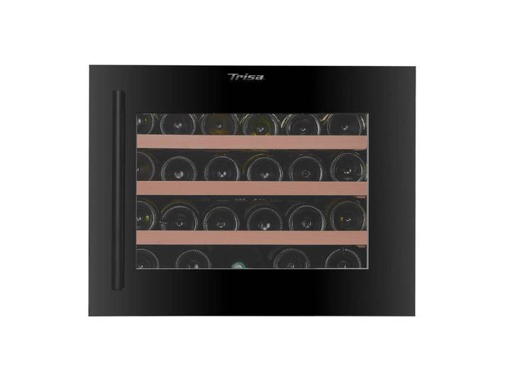 Trisa Electronics Weinkühlschrank, Schwarz, Holz, Metall, Glas, G, 55.90x45.50x59.20 cm, RoHS, Küchen, Küchenelektrogeräte, Kühl- & Gefrierschränke