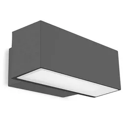LEDS C4 LED Außenwandleuchte AFRODITA LED SINGLE EMISSION, IP66 IK04, 30cm, DALI dimmbar, 19W, 4000K, Anthrazit LEDS-05-E047-Z5-CM