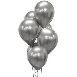 7 glossy Luftballons silber