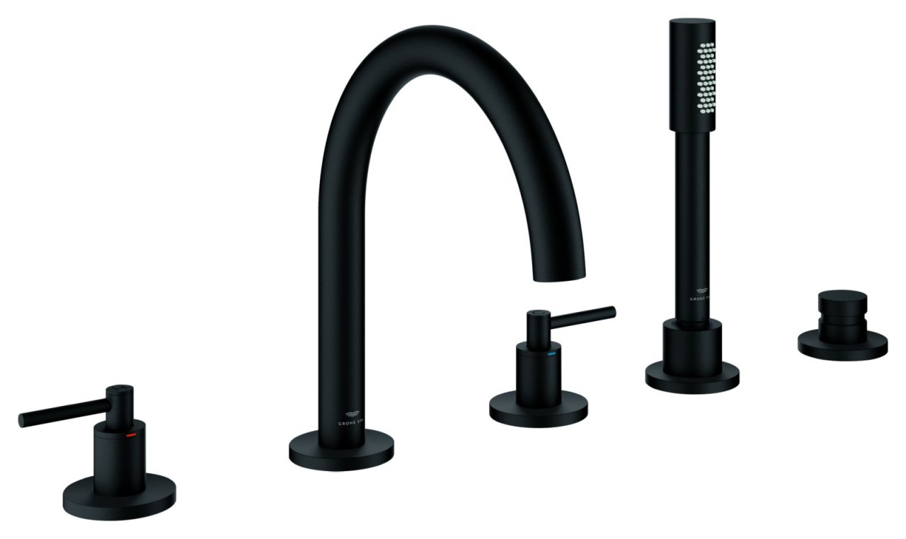 GROHE 5-Loch-Wannen-Kombination Atrio, 29407 FMS Hebelgriff phantom black, 29407KF0 29407KF0