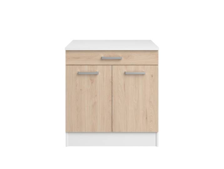 Bas 80 cm 1 tiroir 2 portes UNO chêne