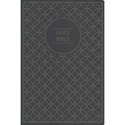 NIV, Value Thinline Bible, Large Print, Imitation Leather, Gray/Black, Gebundene Ausgabe von Zondervan, Zondervan, 978-0-310-44851-8