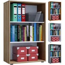 VCM, Aktenschrank, Holz Büroschrank Aktenregal Lona 3 Fächer (70 x 37 x 111 cm)