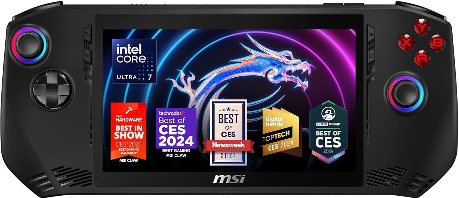 MSI Claw-A1M Ultra 7 16GB Ram 1TB Storage 7Inch Windows 11 - Black, Used - Very Good
