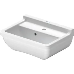 Duravit Handwaschbecken Starck 3 45cm, mit Überlauf, 0750450000, Farbe: Weiß