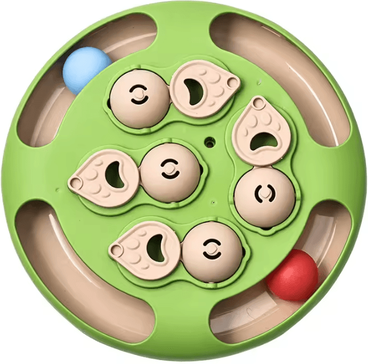 Inspire Curations SpinTreat Interactive Slow Feeder Puzzle Toy For Cats round Ball Green