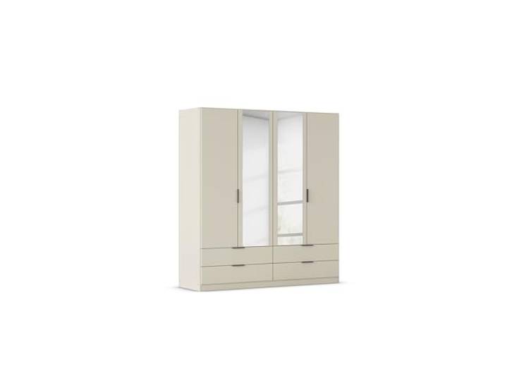 Rauch Möbel LAGOA, Kleiderschrank, Farbe Beige, Breite 181 cm Schrank, Mehrzweckschrank, 4-türig, Spiegel, 4 Schubladen, Zubehör Premium, für Schlafzimmer, Kinderzimmer, Homeoffice