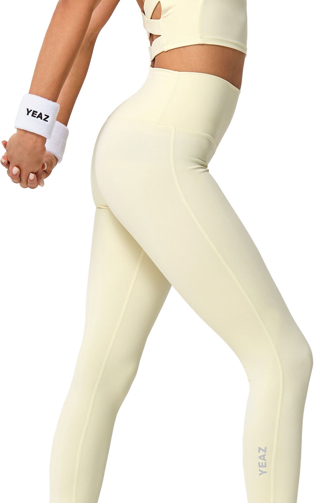 Leggings YEAZ "Leggings SHOW", Damen, Gr. L, US, gelb, Obermaterial: 75% Nylon NY. 25% Elasthan EL., Hosen Leggings