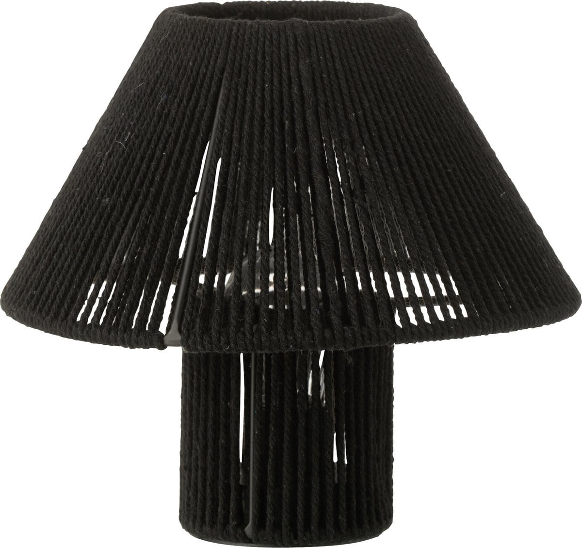 J-Line Tafellamp met LED-verlichting, Metaal en Textiel, Zwart