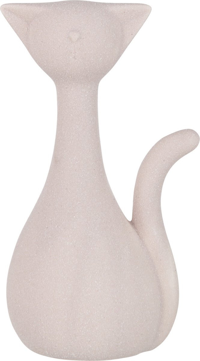 J-Line Kat Minou decoratief keramiek figuur - lichtroze - large