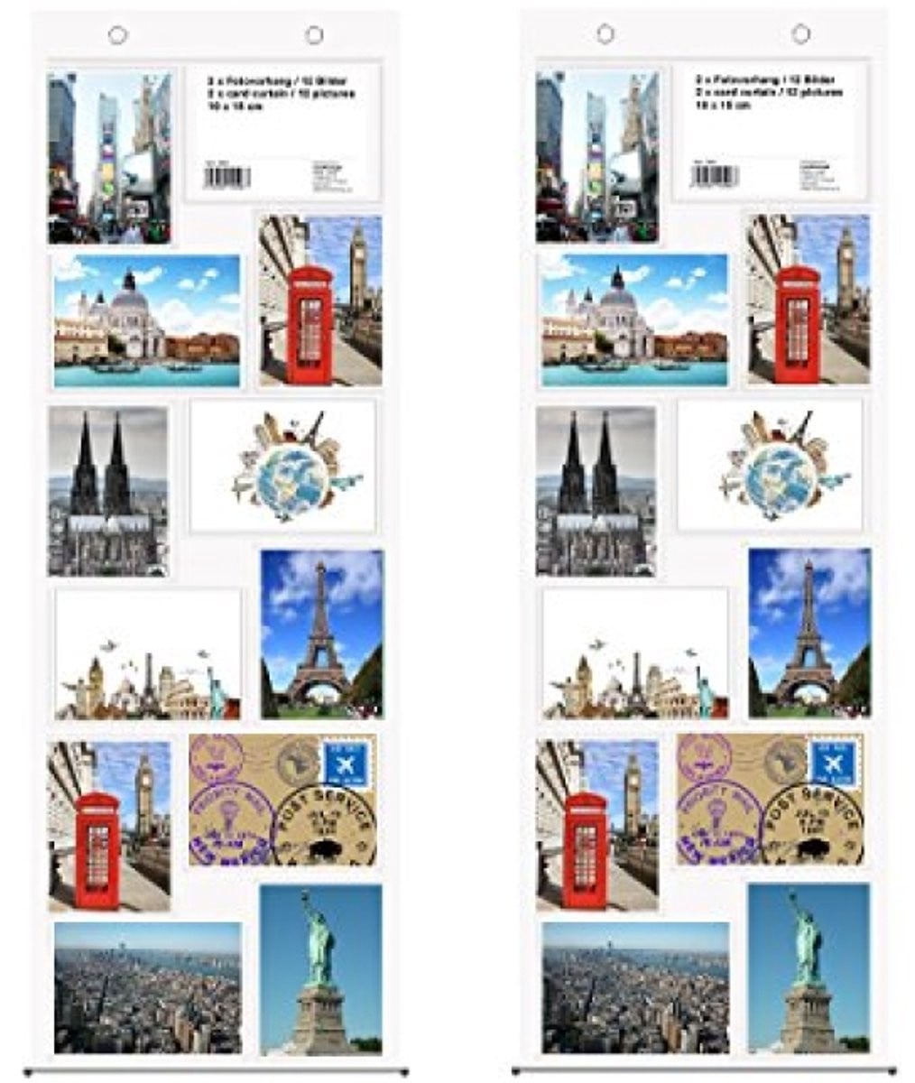 PromoHome Fotogordijn voor 24 foto's van 10x15 cm - Transparant Kunststof - Staand en Liggend