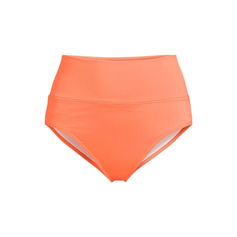 Bikinihose zum Umschlagen, High Waist, für Damen, Damen, size: regular, Orange, Nylon-Mischung, by Lands' End