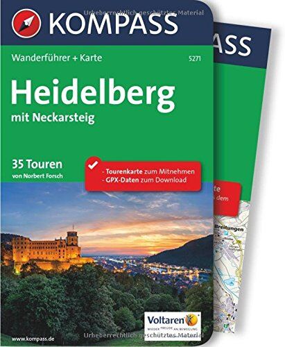 Norbert Forsch - Heidelberg mit Neckarsteig: Wanderführer mit Extra-Tourenkarte, 35 Touren, GPX- Daten zum Download (KOMPASS-Wanderführer, Band 5271) - Preis vom 09.10.2026 07:28:09 h