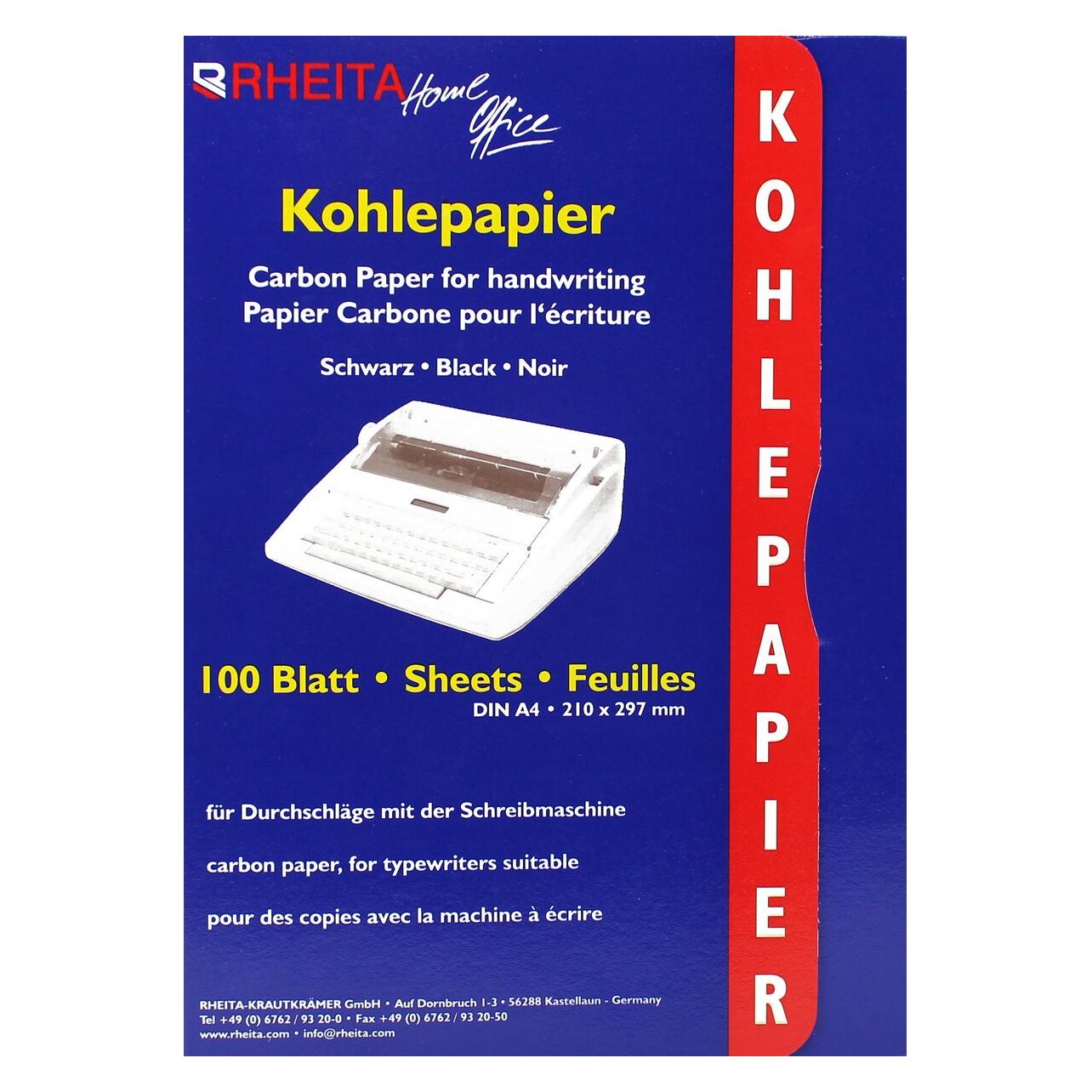 Rheita Kohlepapier A4 100BL schwarz (A4) (8172-100)