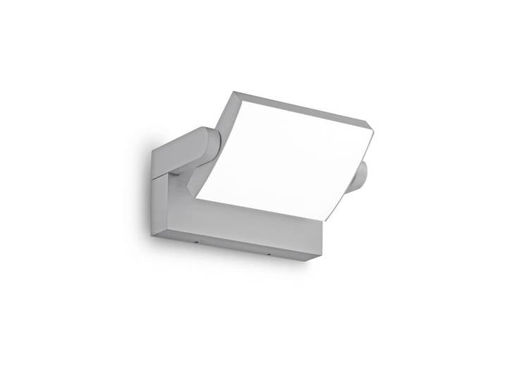 IDEAL LUX LED Aussenwandleuchte Swipe, alu / grau / zink, Metall, Modern, LED Wandleuchte außen