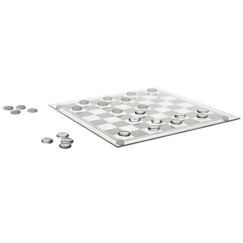 Mister Gadget MG3412 Glass Checkers Game - Wit en Zwart