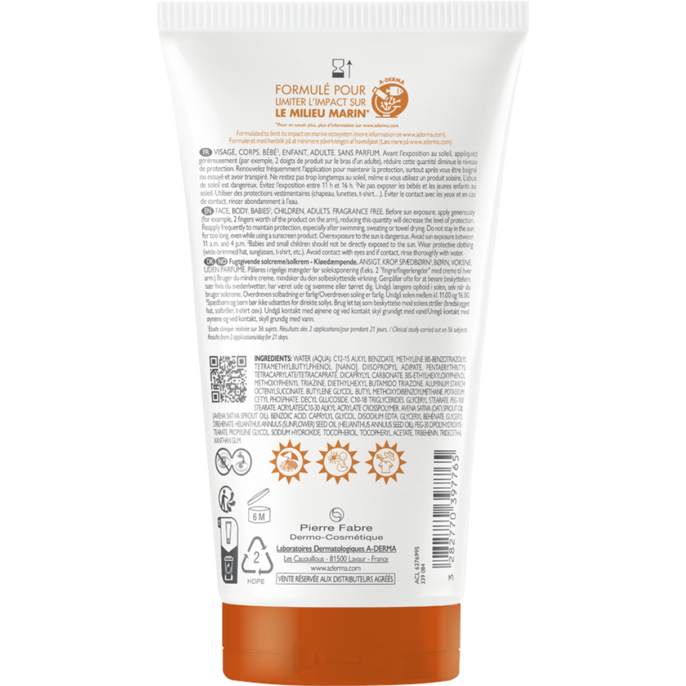 A Derma Exomega Control Solar Cream SPF50+ 150mL SPF50+