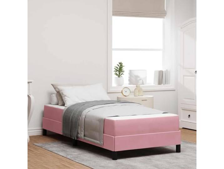 Stoffbezug Elegantes Design Boxspringbett mit Matratze Rosa 80 x 200 cm Boxspringbett mit Matratze Rosa 80 x 200 cm Stoff Einzelbett Taschenfederkern Lattenrost Schlafzimmer Komfort