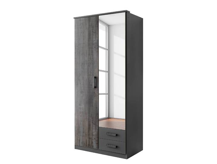 Drehtürenschrank Duisburg 90cm Grau