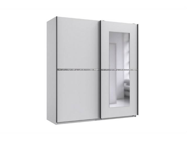 möbel-direkt.de Schwebetürenschrank Dundee in Weiß (komplett, 1-St., Kleiderschrank) Made in Germany, tolle Strass-Details