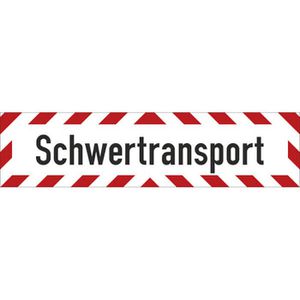 SafetyMarking Fahrzeugkennzeichnung Schwertransport, 50 x 12,5 cm, aus Folie, weiß/rot, magnetisch
