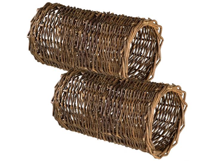 Lot de 2 tunnels en osier Ø 22 cm - marron