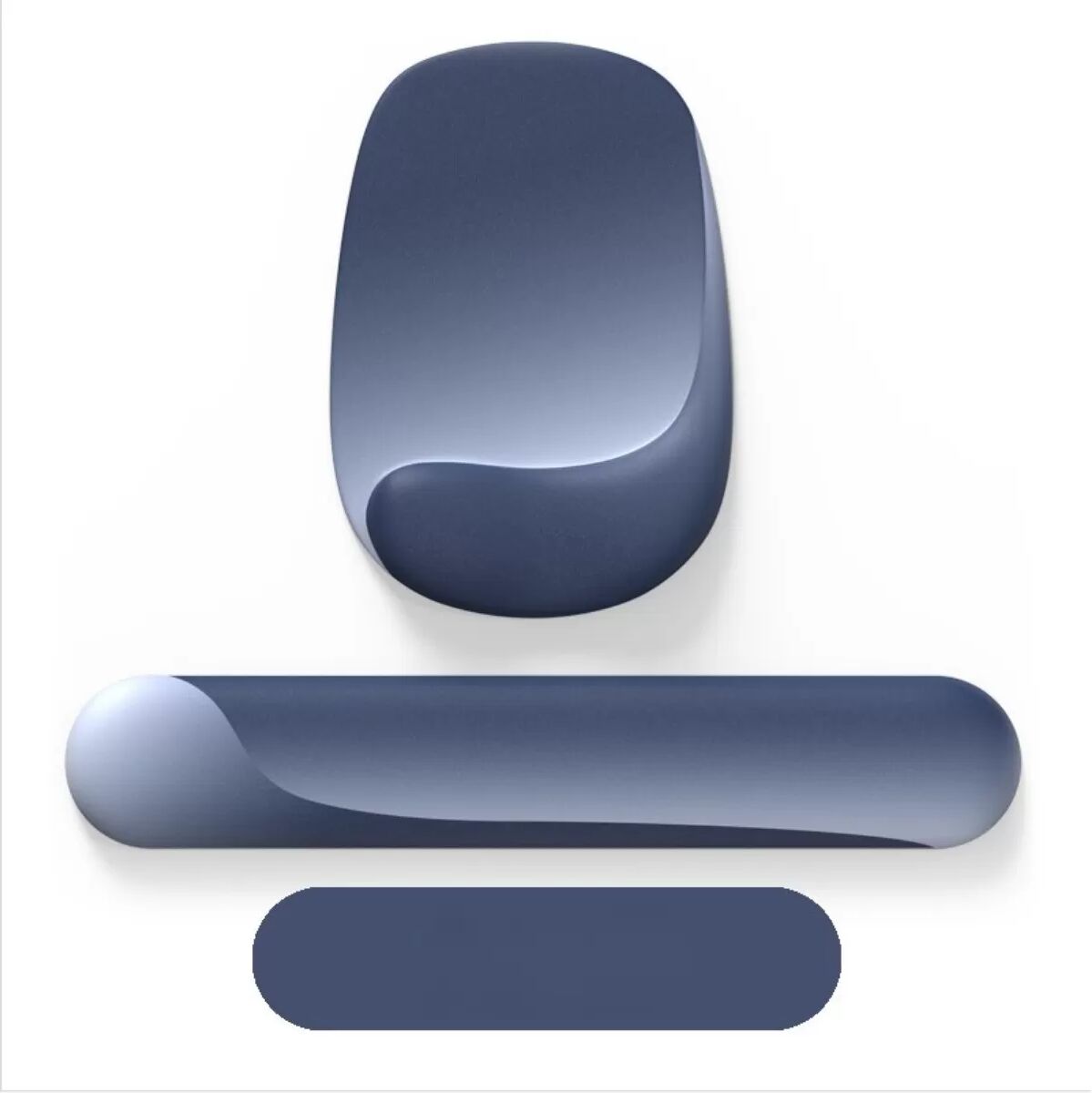 INF Silikon-Handgelenkauflage mit Lycra-Mauspad Set — Ergonomische Unterstützung, rutschfeste Silikonbasis, 44cm x8cm x2cm für Dunkelblau