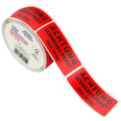 AVERY Zweckform Warnetiketten "Schweres Paket über 20 kg" neonrot 100 mm x 50 mm