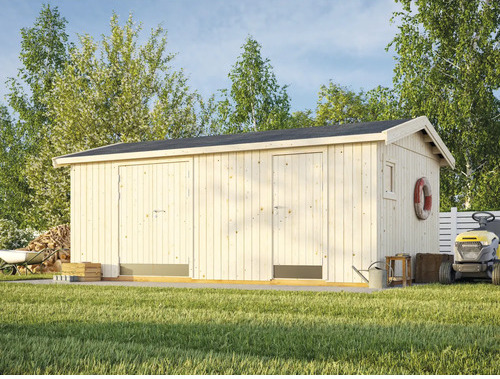 Gerätehaus Palmako Olaf 16,9 m² inkl. Fußboden 606 x 368 cm natur