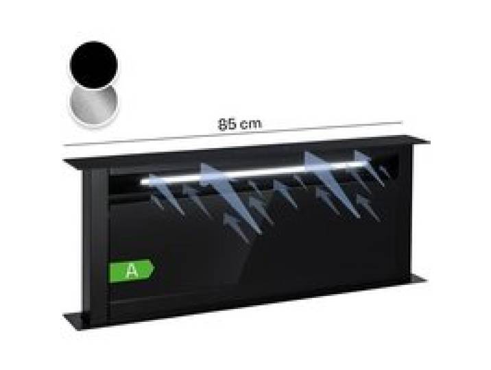 Klarstein Hotte aspirante Royal Flush Eco 90 cm 576 m³-h A+ Hotte escamotable plan de travail Noir