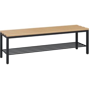 CP-Möbel Umkleidebank 8051-010, Sitzfläche Holz, 150 cm, mit Schuhrost, buche / anthrazit