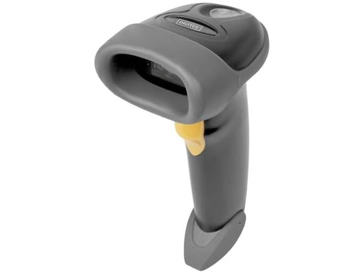 DIGITUS DA-81002 - Scanner de Codes à Barres 2D - Bidirectionnel à Main - 200 balayages/s - 10 cm de portée - 2 m câble USB-RJ45 - IP54 - Poignée Ergonomique - Codes à Barres et QR - Noir/Gris