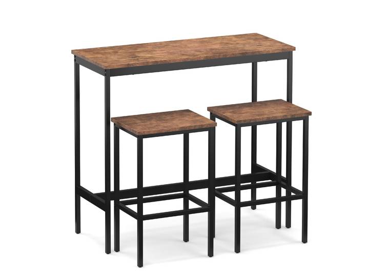 Bartisch mit Barhocker Set Vintage BONITA 100 x 40 x 90 cm