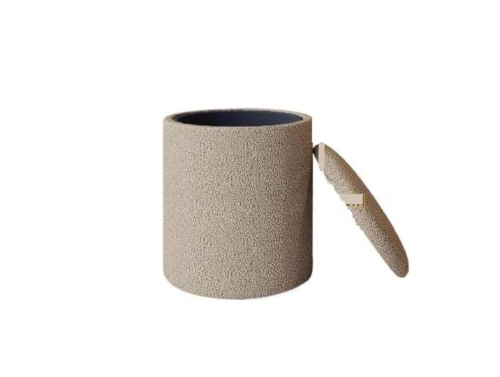 Zymjzbetic Schminkhocker Moderner, Schlichter runder Wickelhocker Mit tragbarer Aufbewahrung, niedrige Höhe for Zuhause, Wohnzimmer, Sofa, Couchtisch, Schuhständer(Gray)
