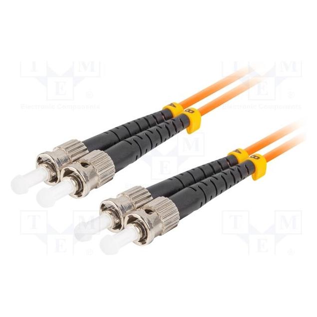 Lanberg Glasfaser-Patchkabel MM ST (15 m) (FO-STST-MD21-0150-OG)