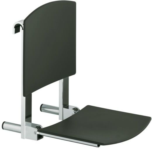 Keuco Plan Care Klappsitz 34981010037 verchromt/schwarzgrau, zum Einhängen