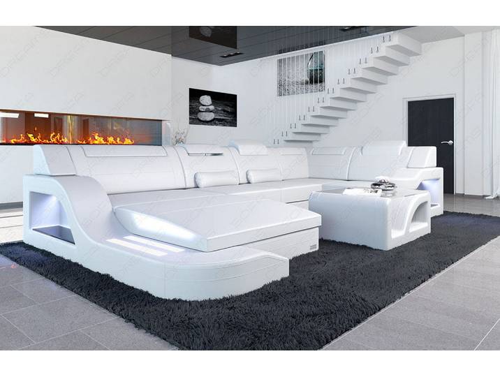 Wohnlandschaft Palermo U-Form in Leder
