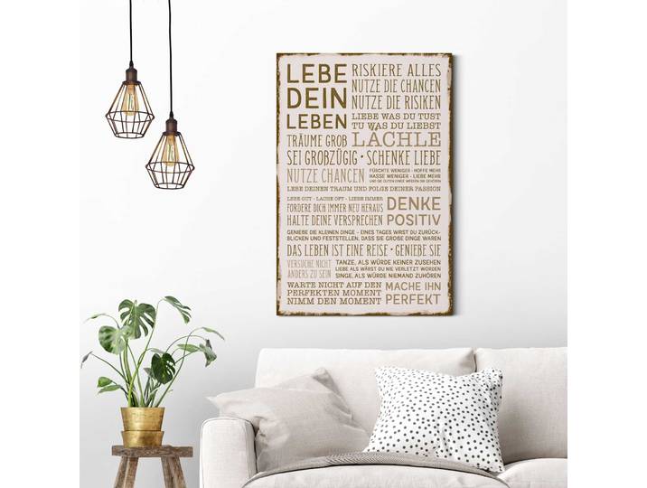 Deco-Panel REINDERS Denke positiv , braun (farbe bild(er): natur, braun), B:60cm H:90cm, Hartfaserplatte, MDF, Bilder, Deco-Panel
