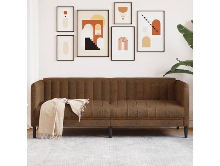 HEFZGDB 3-Sitzer Sofa Braun Kunstleder Wildleder-Optik mit strapazierfähigem Mikrofaserstoff und komfortabler Polsterung für Wohnzimmer, Langlebigkeit und einfache Reinigung,