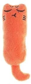 Inspired Living Catnip Thumb Plush Kicker Toy For Indoor Cats orange