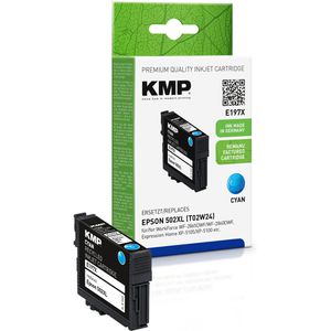 KMP kompatibel für Epson 502XL T02W240  Tinte E197X cyan