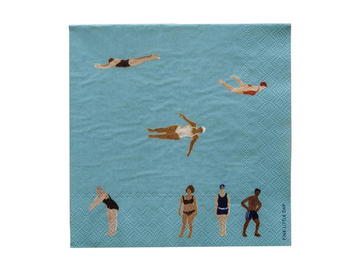 Fine Little Day Serviettes en papier Swimmers 33x33 cm paquet de 25 Multi