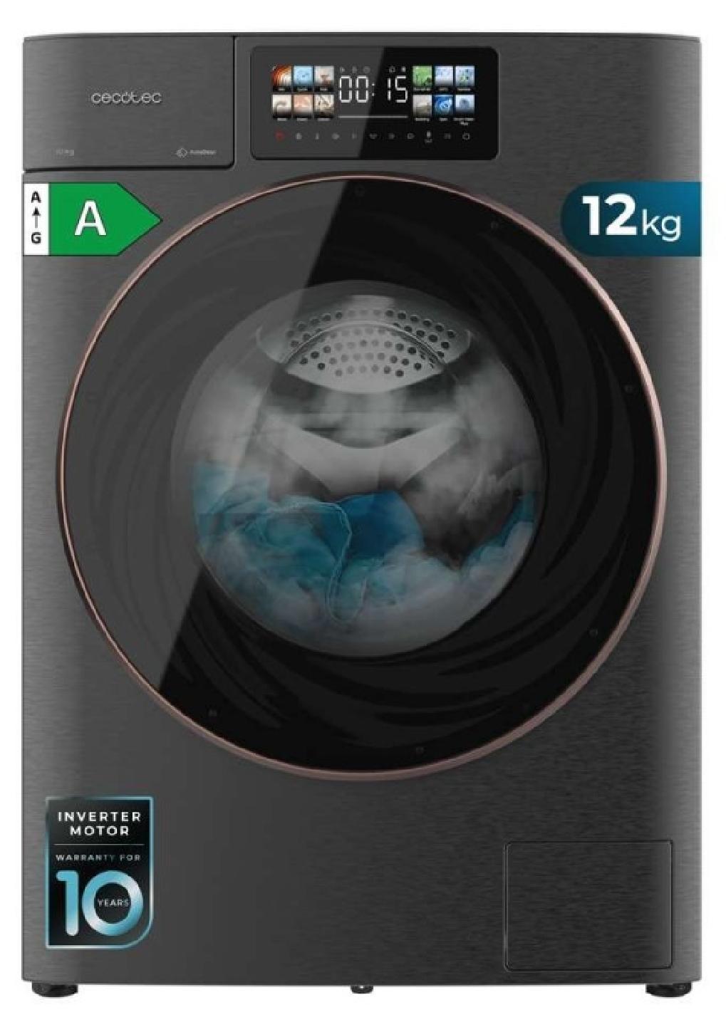 Cecotec Bolero DressCode 12950 Autodose Direct Drive 3D Steel, Frontlader, 12 kg, C, 76 dB, 1400 RPM, A