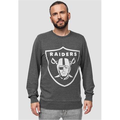 Sweatshirt RECOVERED "Raiders Classic Vintage", Herren, Gr. S, grau, 100% Baumwolle, bedruckt, lang, Rundhals, Sweatshirts Sweatshirt, für alle Las Vegas Raiders-Fans