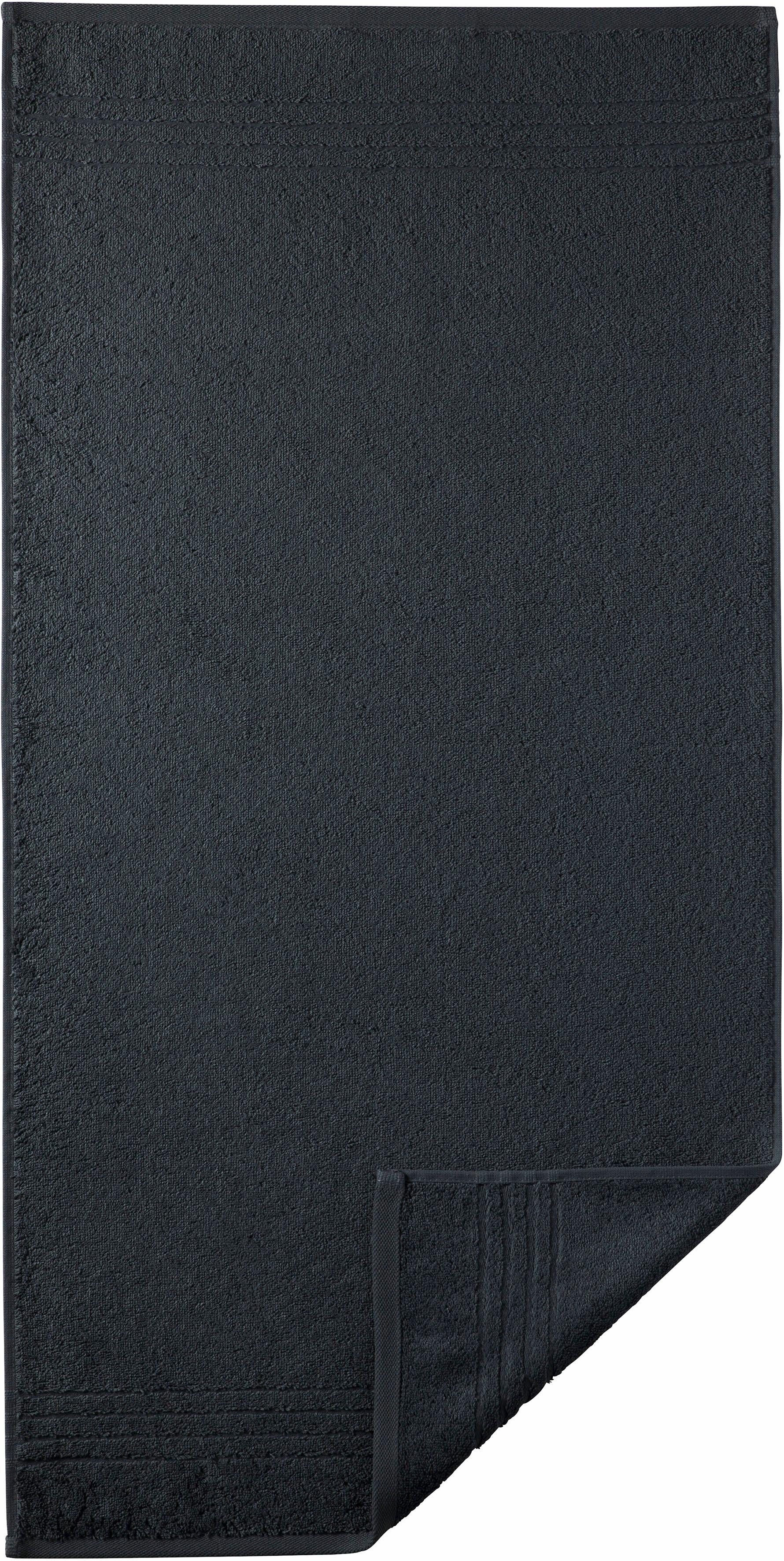 Badetücher EGERIA "Madison", schwarz, B:70cm L:140cm, Walkfrottee, Obermaterial: 100% Baumwolle, Handtücher, Badetücher, Uni-Programm mit Streifenbordüre, reine Baumwolle schwarz B/L: 70cmx140cm, 1 Stk., Walkfrottee