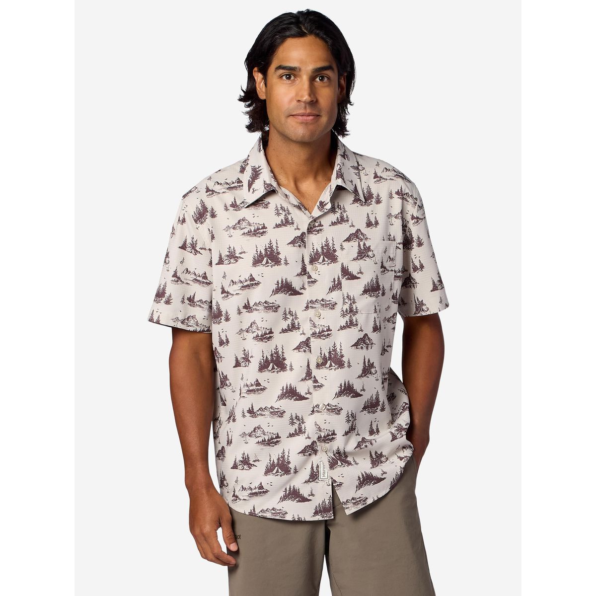 Marmot Airexchange Short Sleeve Shirt birch bark lake side campout (42512) S M16934-42512-S