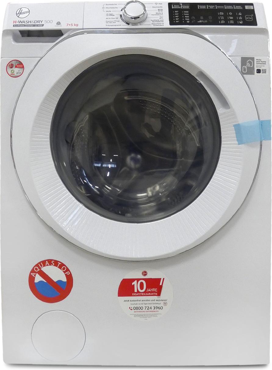 Hoover H-WASH&DRY 500 HDQ 475AMC-84, Frontlader, Freistehend, Weiß, Links, Weiß, Weiß